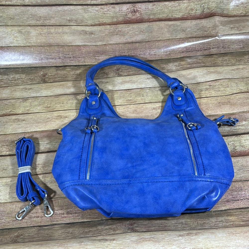 Fuchsia PARIS blue shoulder bag